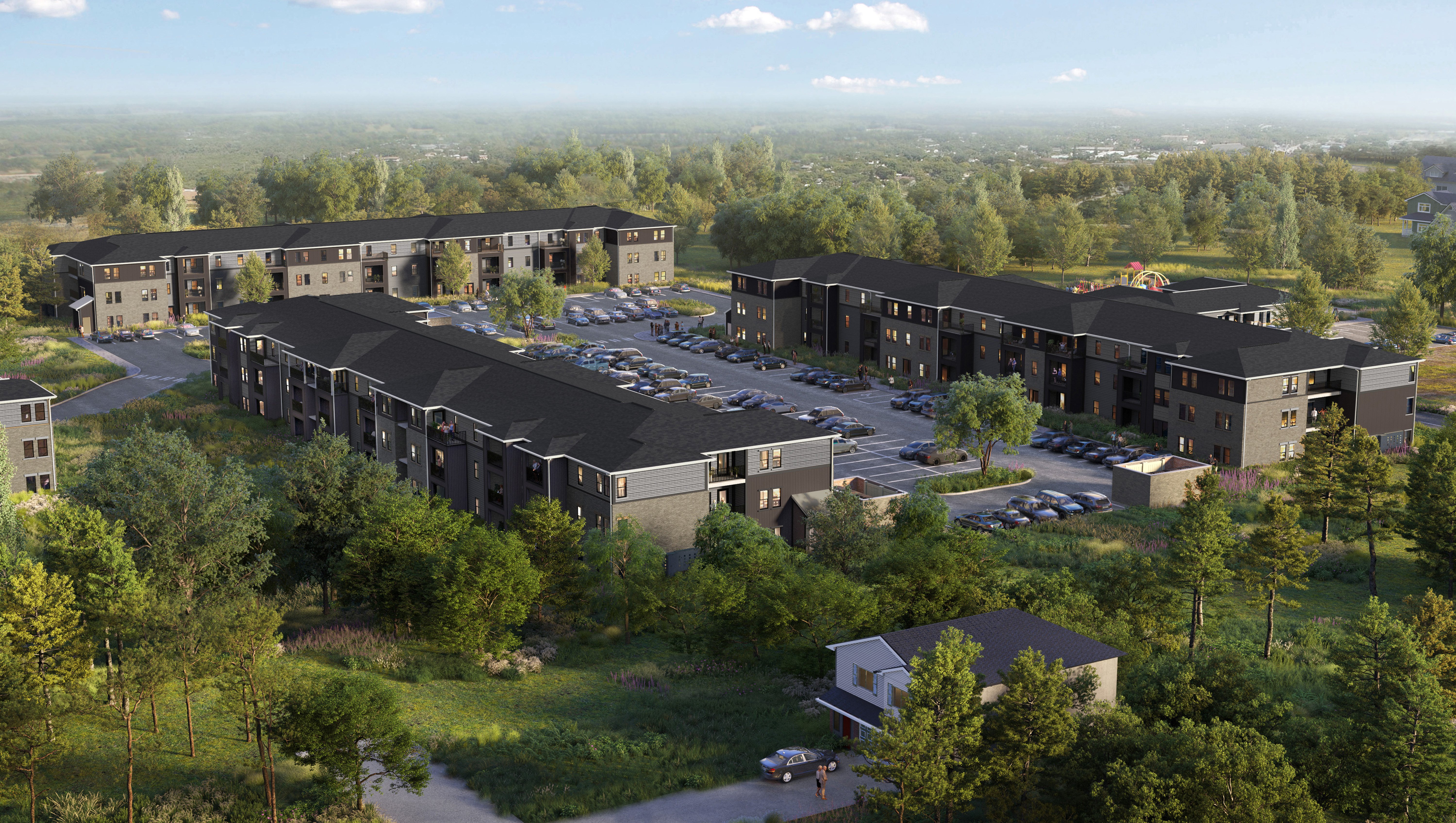 Aerial view of the property at Union at Bluffs Run, Council Bluffs, IA